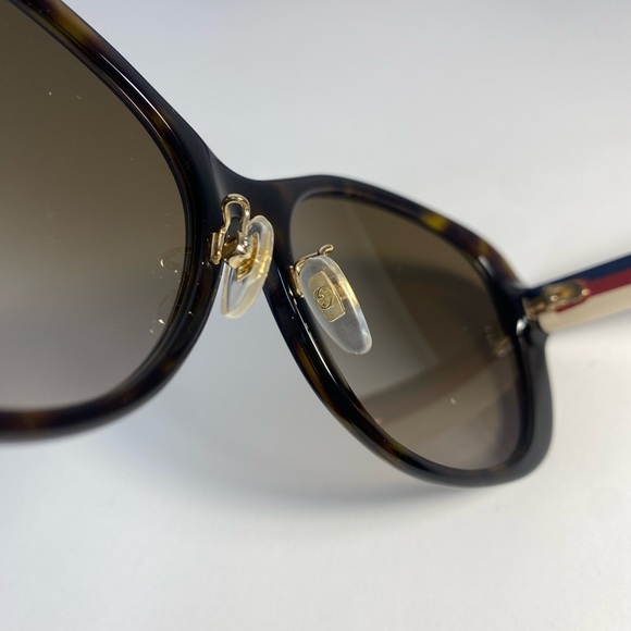 New - Gucci GG0849SK Havana Blue Brown Gradient Sunglasses - Picture 8 of 13
